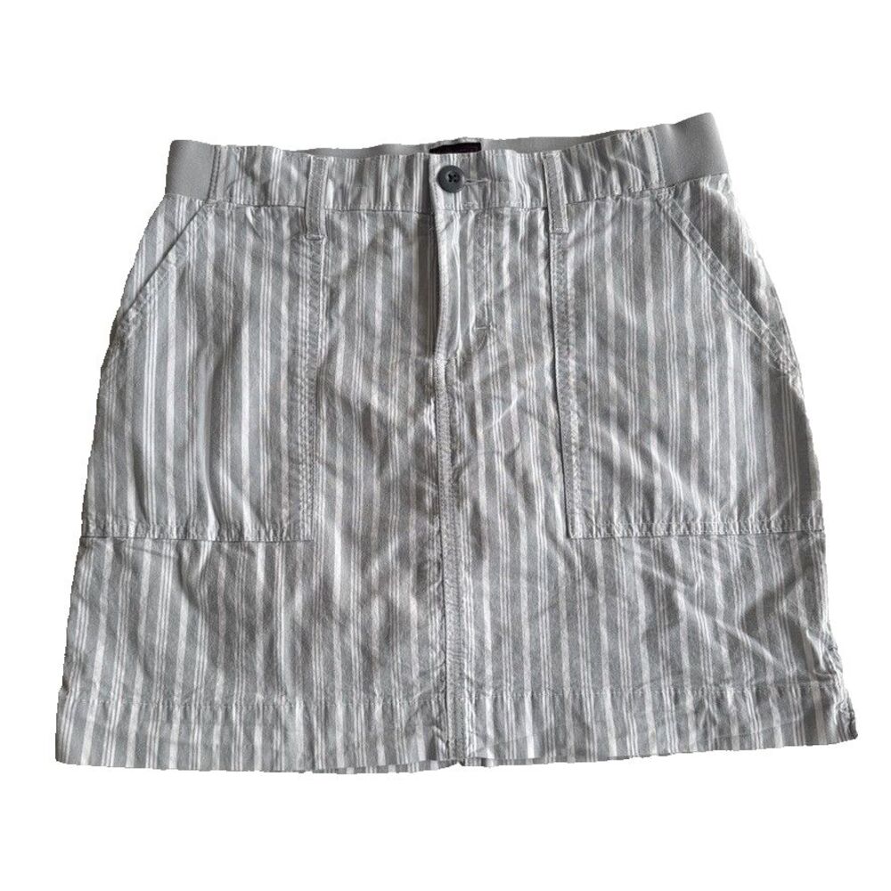 Lee Gray White Striped Skort Built In Shorts Size 8